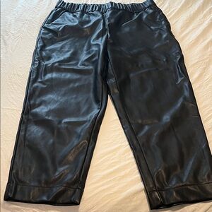 a new day Black Faux Leather Wide-Leg Pants